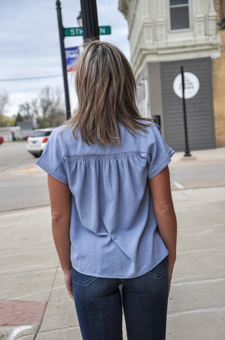 Drop Shoulder Button Up Shirt