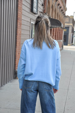 Drop Shoulder LS Ribbed Sweater, view 6