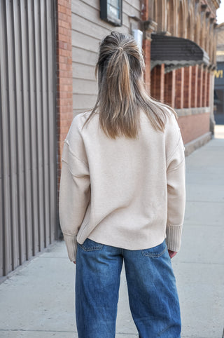 Drop Shoulder LS Ribbed Sweater, view 5