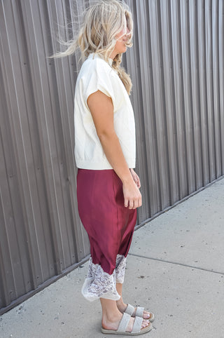 Drop Shoulder Mock Neck Sweater Vest