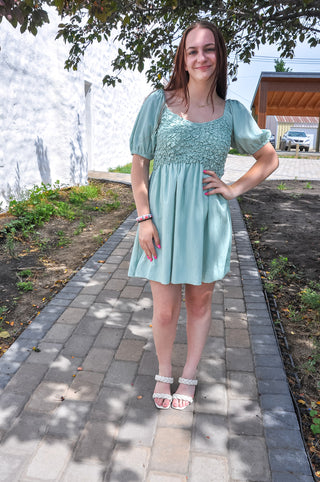 Dusty Mint Smocked Daily Dress