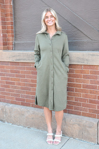 Shelby LS Textured Shirt Dress