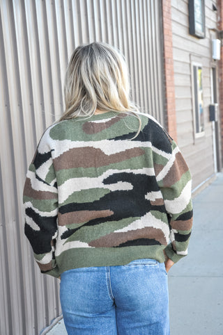 Effortless Camo LS Sweater