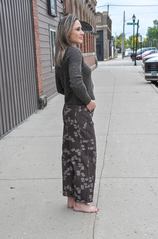 Cropped Cable Knit Cardigan