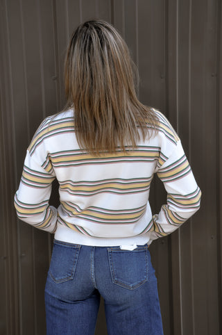 Essential Striped Henley Polo Sweater