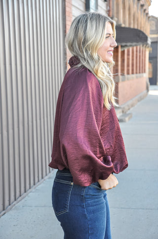 Evening Charm Tie Neck LS Top