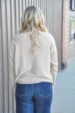 Evergreen Bow Dolman Sweater