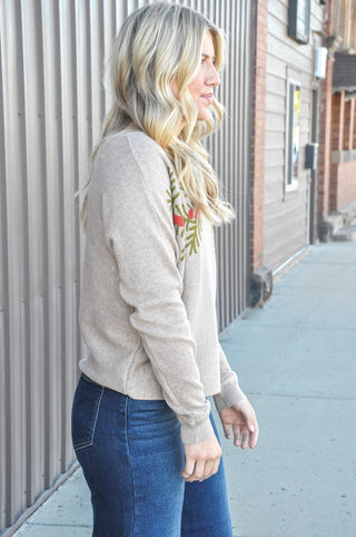 Evergreen Bow Dolman Sweater
