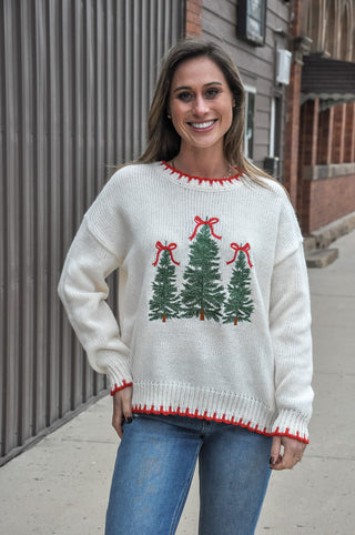 Evergreen Bow Stitch Sweater
