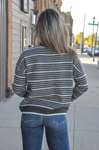 Everyday Stripe Mock Sweater