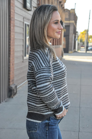 Everyday Stripe Mock Sweater
