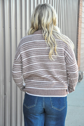 Everyday Stripe Mock Sweater
