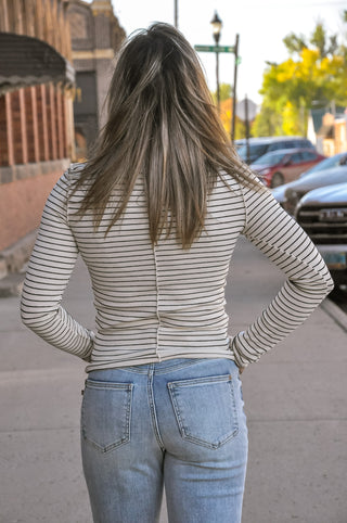 Everyday Stripe Mockneck Top