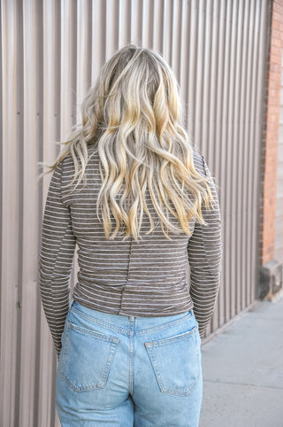 Everyday Stripe Mockneck Top