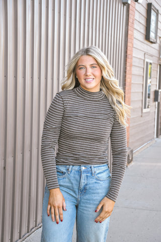 Everyday Stripe Mockneck Top