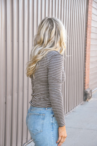Everyday Stripe Mockneck Top