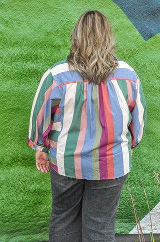 Exciting Multicolor Button Down Top