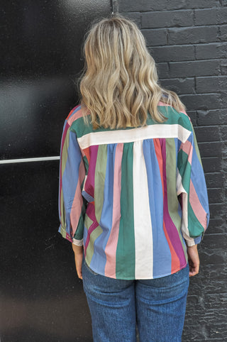 Exciting Multicolor Button Down Top