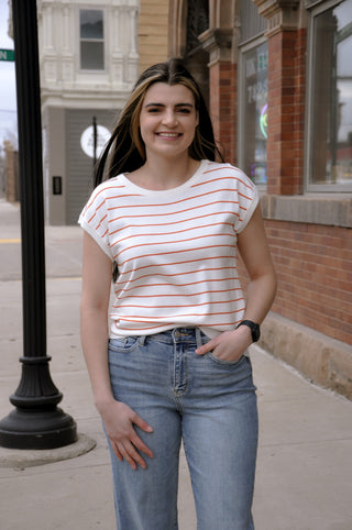 Extended SS Striped Everyday Sweater