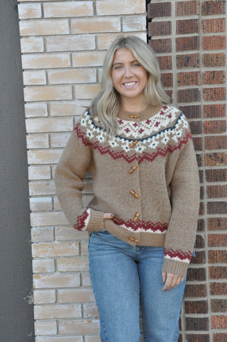 Fair Isle Cardigan w/Toggle Buttons