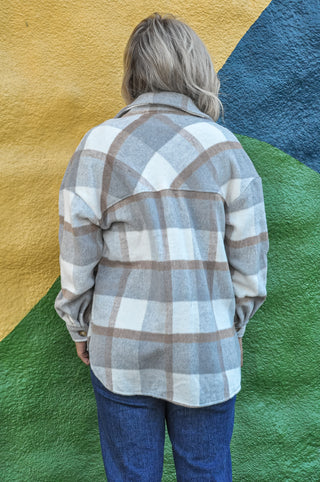 Fall Days Grey/Taupe Plaid Shacket