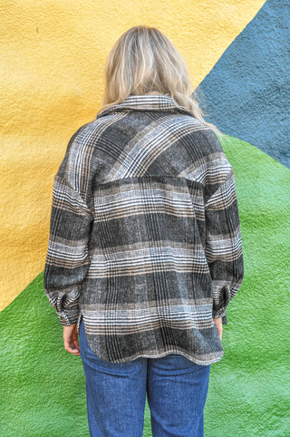 Fall Vibes Plaid Print Shacket