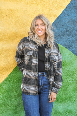 Fall Vibes Plaid Print Shacket