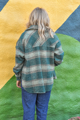 Fall Vibes Plaid Print Shacket