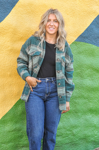 Fall Vibes Plaid Print Shacket