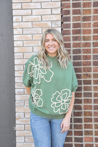 Fannie Flower Pattern Sweater