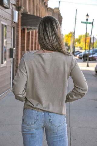 Fine Knit Boat Neck Balloon Sleeve Sweater Top, view 6 | JQ Clothing Co.