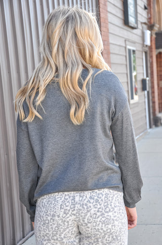 Fine Knit Boat Neck Balloon Sleeve Sweater Top