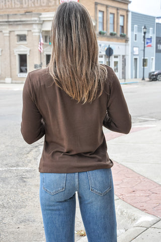 Fireside Fold Mock LS Top