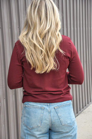 Fireside Fold Mock LS Top