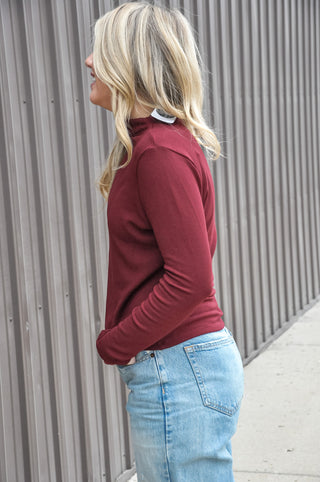 Fireside Fold Mock LS Top