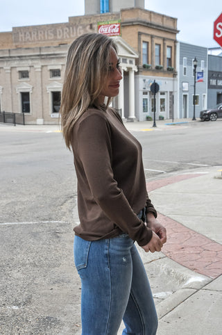 Fireside Fold Mock LS Top