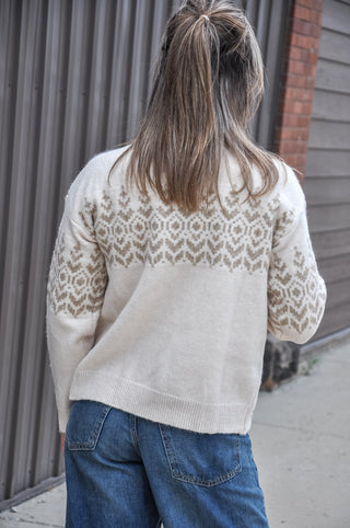 First Snowfall Patterned Turtleneck Sweater