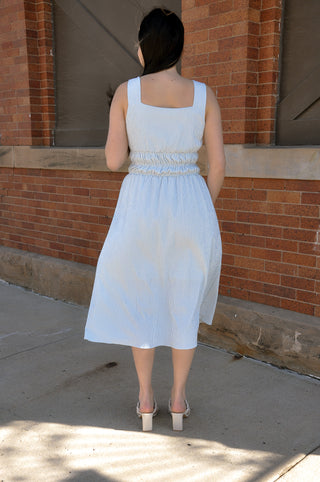 Fit & Flare Stripe Midi Dress