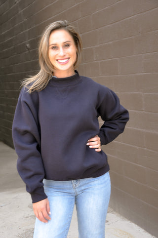 Fleece Wide Neck Sweatshirt