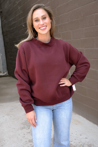 Fleece Wide Neck Sweatshirt
