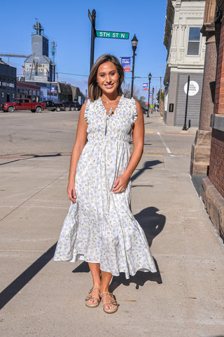 Flirty Floral Smocked Midi Dress