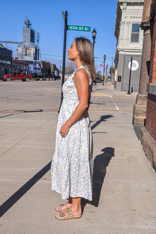 Flirty Floral Smocked Midi Dress