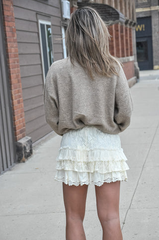 Floral Accent Textured Knit Cardigan