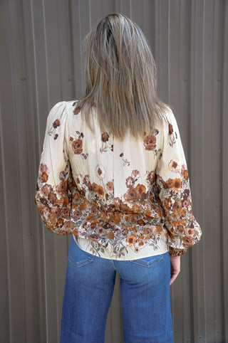 Floral Border Printed Blouse
