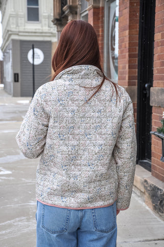 Floral Button Quilted Soft Jacket | JQ Clothing Co.