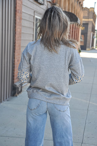 Floral Elbow Patched Micro Brushed Top