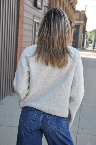 Floral Embroidery Dual Knit Sweater