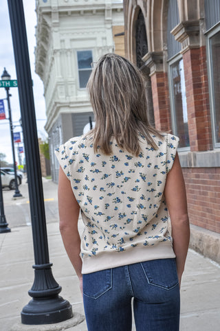 Floral French Terry Muscle Sweatshirt