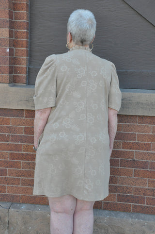 Floral Jacquard Mini Shift Dress