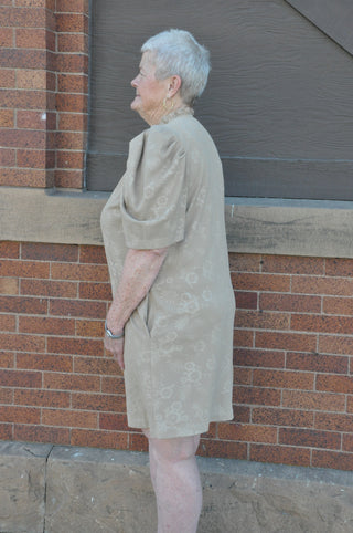 Floral Jacquard Mini Shift Dress